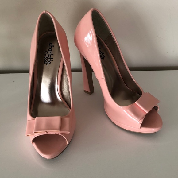 Charlotte Russe Shoes - Pink Patent Bow Heels
